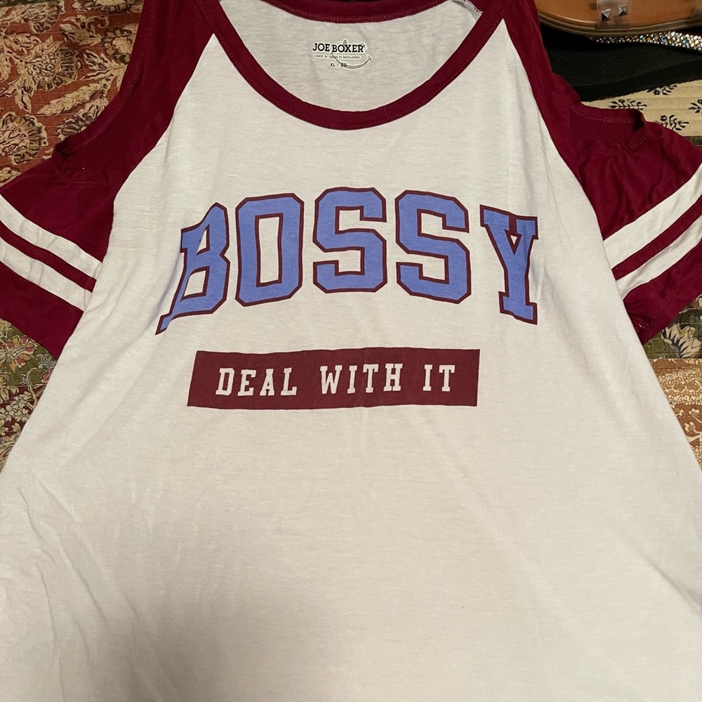 Joe boxer cold shoulder top